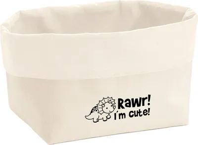 Produktbild von Huuraa Organizer Triceratops I`m cute 3 Liter Medium Canvas Baumwolle Utensilo Geschenkidee
