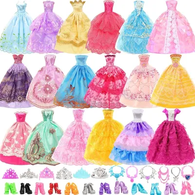 Image de Ensemble de 27 pièces de vêtements et d'accessoires pour poupées