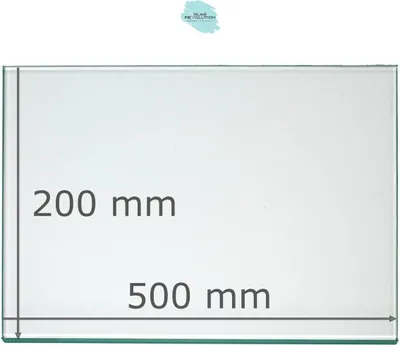 Produktbild von Glasplatte | Glasregal | Glasscheibe - Klarglas - 4 mm Stärke - (89,96 EUR / qm - Mindestbfl. 0,25 qm - Kantenb 5,35 EUR / lfm.) - Viele Maße lieferbar - 500 mm x 200 mm