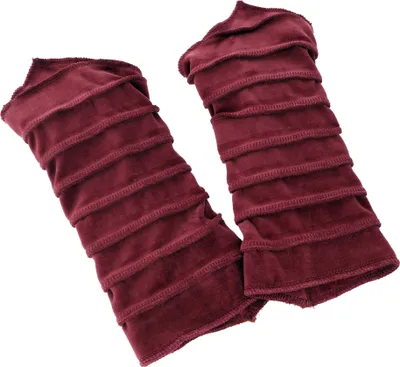 Produktbild von Handstulpen Armstulpen aus Samtstoff, Wendestulpen - Bordeaux, Uni, Rot, Baumwolle, Handschuhe & Handstulpen