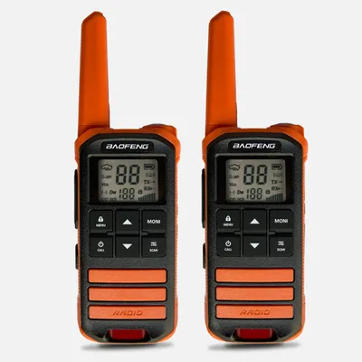 Produktbild von BAOFENG FR-22A Walkie-Talkies für Erwachsene & Kinder, 16 PMR-Kanäle, NOAA-Alarm, USB-C, wiederaufladbar – für Outdoor, Camping, orange