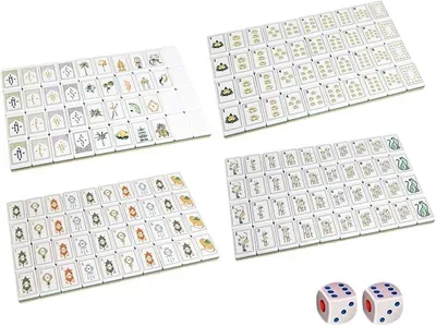 Imagen del producto de Juego de Mahjong americano con 160 fichas de acrílico y dados