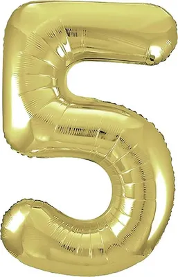Produktbild von Folienballon Zahl 5 gold 86 cm