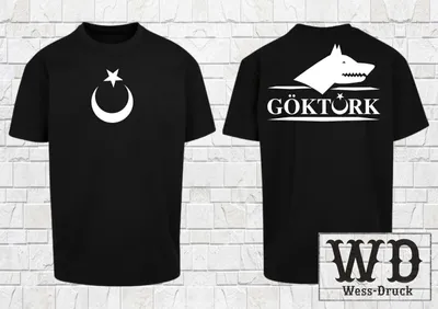 Produktbild von Herren Oversize Göktürk T-Shirt Schwarz Weiß L