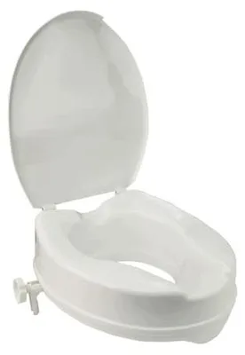 Zdjęcie produktu dla Podwyższacz do toalety biały 10 cm z pokrywą dla seniorów