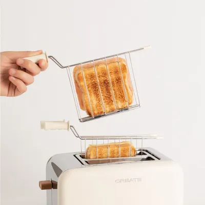Produktbild von CREATE - Pack TOAST RETRO Klein Toaster für breite Scheiben + 2 SANDWICHZANGEN
