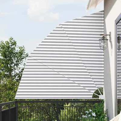 Produktbild von Balkon Sichtschutz Anthrazit und Weiß 210 x 210 cm Stoff