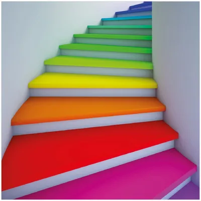 Produktbild von Wallario Memoboard Magnettafel aus Glas, Größe 50 x 50 cm, Motiv Bunte Treppe