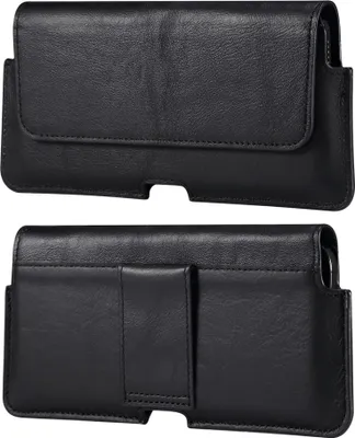 Produktbild von Coverup Universelle Smartphone Hülle aus Leder mit Gürtelclip - 6,1 Zoll - Schwarz