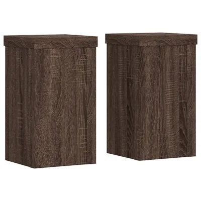 Produktbild von vidaXL Pflanzenständer 2 Stk. Braun Eiche 10x10x18 cm Holzwerkstoff