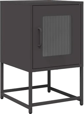 Obrázok produktu pre Nočná skrinka Čierna 36x39x60,5 cm Oceľ valcovaná za studena