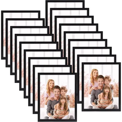 Image de Lot de 18 cadres photo de 20x25 cm, couleur noire, pour accrocher au mur ou poser sur une table