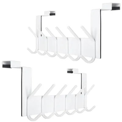 Immagine prodotto di Set di 2 ganci per porta in metallo con 6 ganci