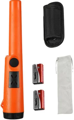 Image de Détecteur de métaux, étanche, profondeur de détection de 1,96 pouces, 3 modes, avec support, sacoche et batterie 9V, pour adultes et enfants