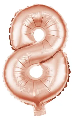 Produktbild von Folienballon Zahl 8 rosegold 100 cm