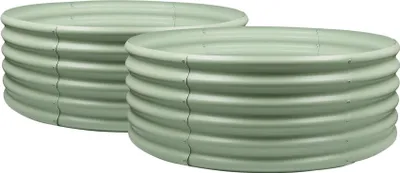 Produktbild von Runde Hochbeete für den Garten – 120 cm x 45 cm – Grün – 2er-Pack