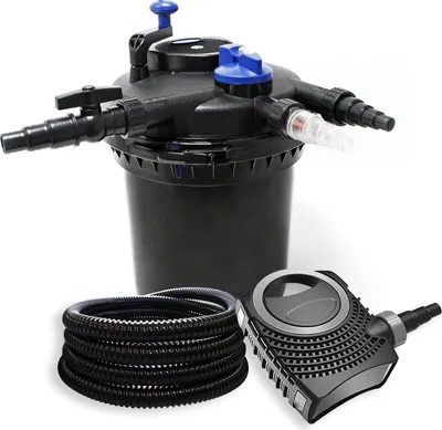 Obrázek produktu pro Kompletní sada Wiltec: jezírkový tlakový filtr CPF-15000 do 30000 l s 18 W UV-C, jezírkové čerpadlo NEO8000 SuperEco 8000 l/h 70 W, 25 m jezírkové hadice 25 mm (1")