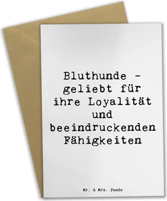 Produktbild von Mr. & Mrs. Panda Glückwunschkarte Spruch Loyaler Bluthund - Weiß - Geschenk, weihnachtskarten, Hunderasse, osterkarten, Hunderassen, osterkarte, Geruchserkennung, loyal