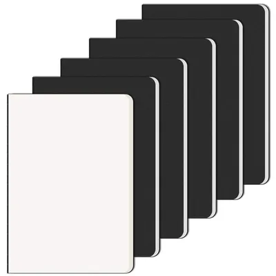 Immagine prodotto di Quaderno A5 con copertina in cartoncino nero, 6 pezzi, carta premium da 80 g/m²