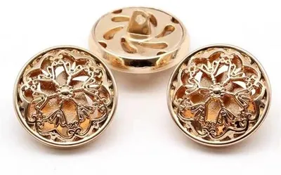 Zdjęcie produktu dla Złote guziki Hohlbloomen 23 mm, 10 sztuk, metalowe