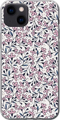 Produktbild von MuchoWow® Handyhülle Schutzhülle Hülle für Telefoonhoesje iPhone 13 mini Mädchen - Blumen - Rosa - Muster - Mädchen - Kinder - Mädchen Silikon Softcase Handy Hülle - Softcase