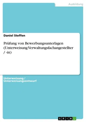 Produktbild von Prüfung von Bewerbungsunterlagen (Unterweisung Verwaltungsfachangestellter / -in)