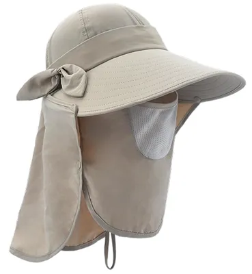 Produktbild von Damen-Sonnenschutzhut mit UPF+50, abnehmbarer Klappe, faltbarer, breitkrempiger Gesichtsmaske mit UV-Schutz