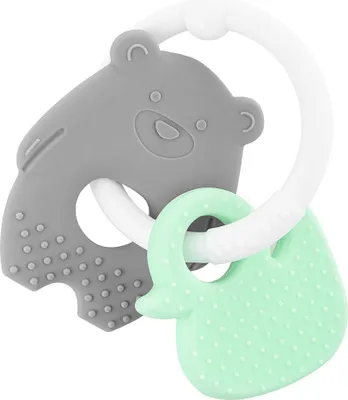 Produktbild von Baby Silikon Beißringe Akuku Bär und Ente 2er Set