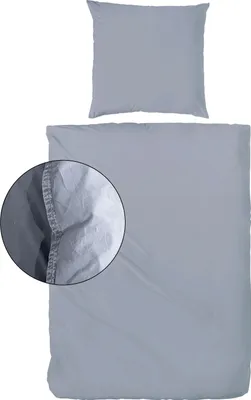 Produktbild von 135x200 / 80x80 Renforce Bettwäschegarnitur von H.G. Hahn Denim | Blau