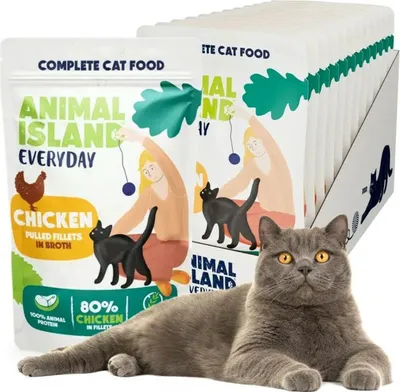 Image de Animal Island - Sachet pour chat - Poulet - 12x 85g