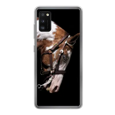 Produktbild von MuchoWow® Handyhülle Schutzhülle Hülle für Samsung Galaxy A41 Pferd - Halfter - Flecken Silikon Softcase Handy Hülle - Mobiltelefon