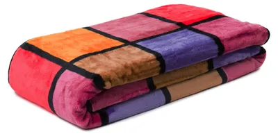 Produktbild von GÖZZE Antigua Cashmerefeeling Wohndecke flauschige wärmende Mikrofaser-Kuscheldecke mit Karomuster Orange / Rot / Gelb 150 x 200 cm