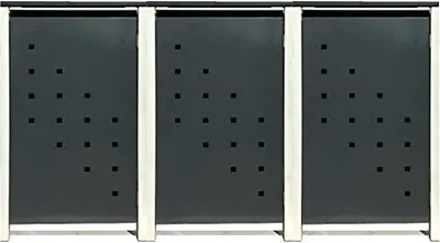 Produktbild von 3 Tailor Mülltonnenboxen Basic für 240 Liter Tonne /Stanzung 3 /Anthrazit / Grau