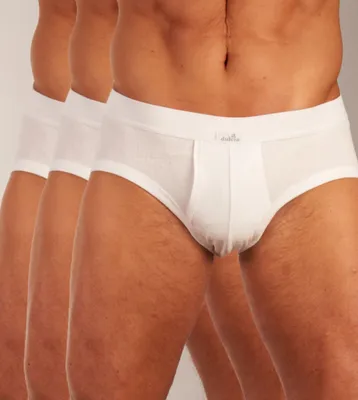 Image de Dulcia slip lot de 3 new basic Coton 4-1 rib white hommes