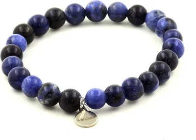 Produktbild von Armband aus Sodalith Naturstein mit 8 mm großen Perlen, 19-20 cm Umfang