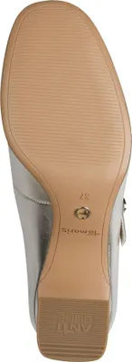 Produktbild von Tamaris Damen Riemchenpumps zwei gekreuzte Riemen und Karree Spitze 1-22412-46, Größe:39 EU, Farbe:Silber