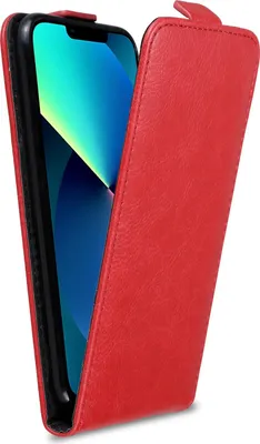 Produktbild von Cadorabo Hülle für Apple iPhone 13 PRO Schutzhülle in Rot Flip Handyhülle Case Cover Etui Kunstleder