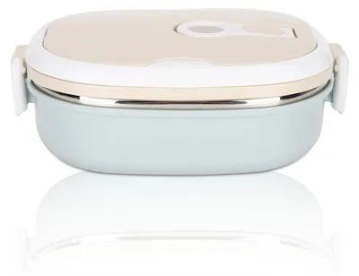 Produktbild von Tragbare Lunchbox, auslaufsicherer Thermobehälter, isolierte Edelstahl-Bentobox, für Schule, Büro, Reisen, Kinder, Erwachsene, Studenten (900 ml, 1-lagig)