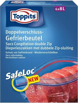 Produktbild von Toppits Doppel-Verschluss Gefrierbeutel 6x8 Liter