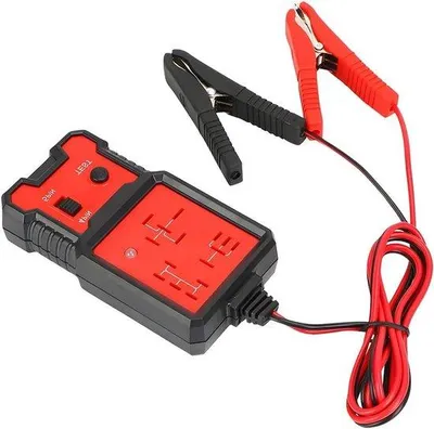 Image de Testeur de charge 12 V pour voiture - Testeur de batterie et d'alternateur avec pinces - Contrôle électronique du régulateur de charge - Appareil de diagnostic multifonctionnel