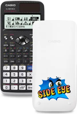 Produktbild von Casio FX-991DE X ClassWiz Schulrechner mit Jugendwort Side-Eye in blau (Motiv 24)