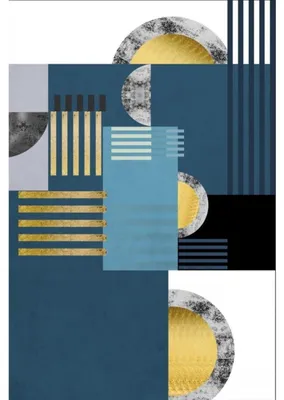 Immagine prodotto di Tappeto geometrico blu, 120 x 180 cm