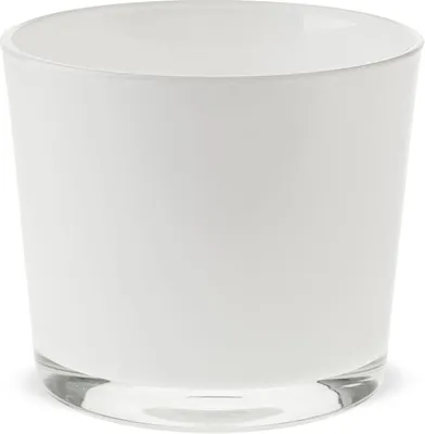 Image de Pot en verre rond Pot pour bougie chauffe-plat Verre blanc Ø 14,5 cm