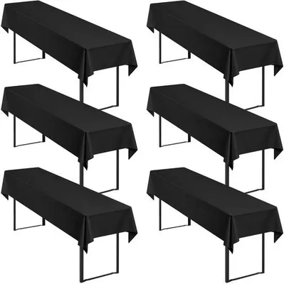 Produktbild von Schwarze rechteckige Tischdecken, 250x100cm, waschbar, Polyester