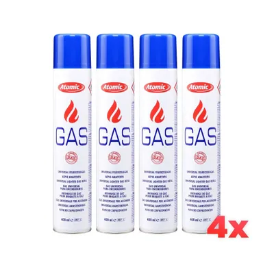 Produktbild von 4x Atomic Feuerzeuggas 400 ml