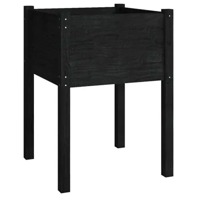 Produktbild von vidaXL Pflanzkübel Schwarz 50x50x70 cm Massivholz Kiefer