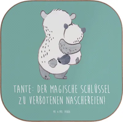 Produktbild von Mr. & Mrs. Panda Untersetzer für Gläser Zauberhafte Tante - Meeresbrise - Geschenk, Lächeln, Coaster, Liebe, Glas, Neffe, Freude, Verwandtschaft, gläseruntersetzer