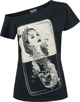 Produktbild von Heartless T-Shirt Damen Tarot Top schwarz Gothic 100% Baumwolle 3XL