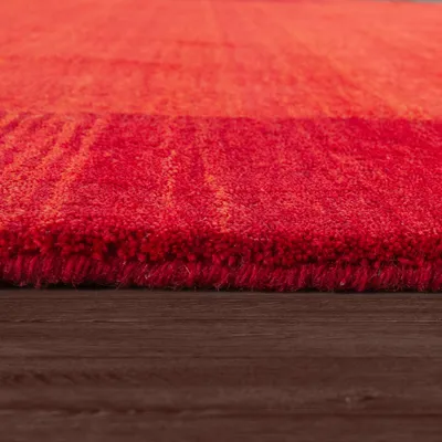 Produktbild von TT Home Teppich Handgertigter Indischer Gabbeh Aus 100% Wolle Bordüre Terrakotta Rot Größe 120x170 cm