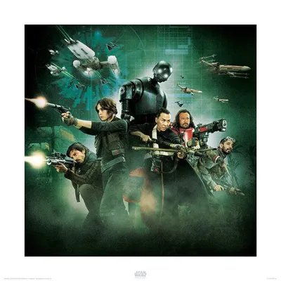 Produktbild von Kunstdruck Star Wars Rogue One Attack 40x40cm